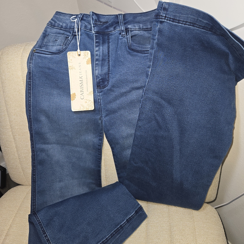 100% Colombian Jean / Push-up Charisma Blue Straight Leg Jeans Classic Denim